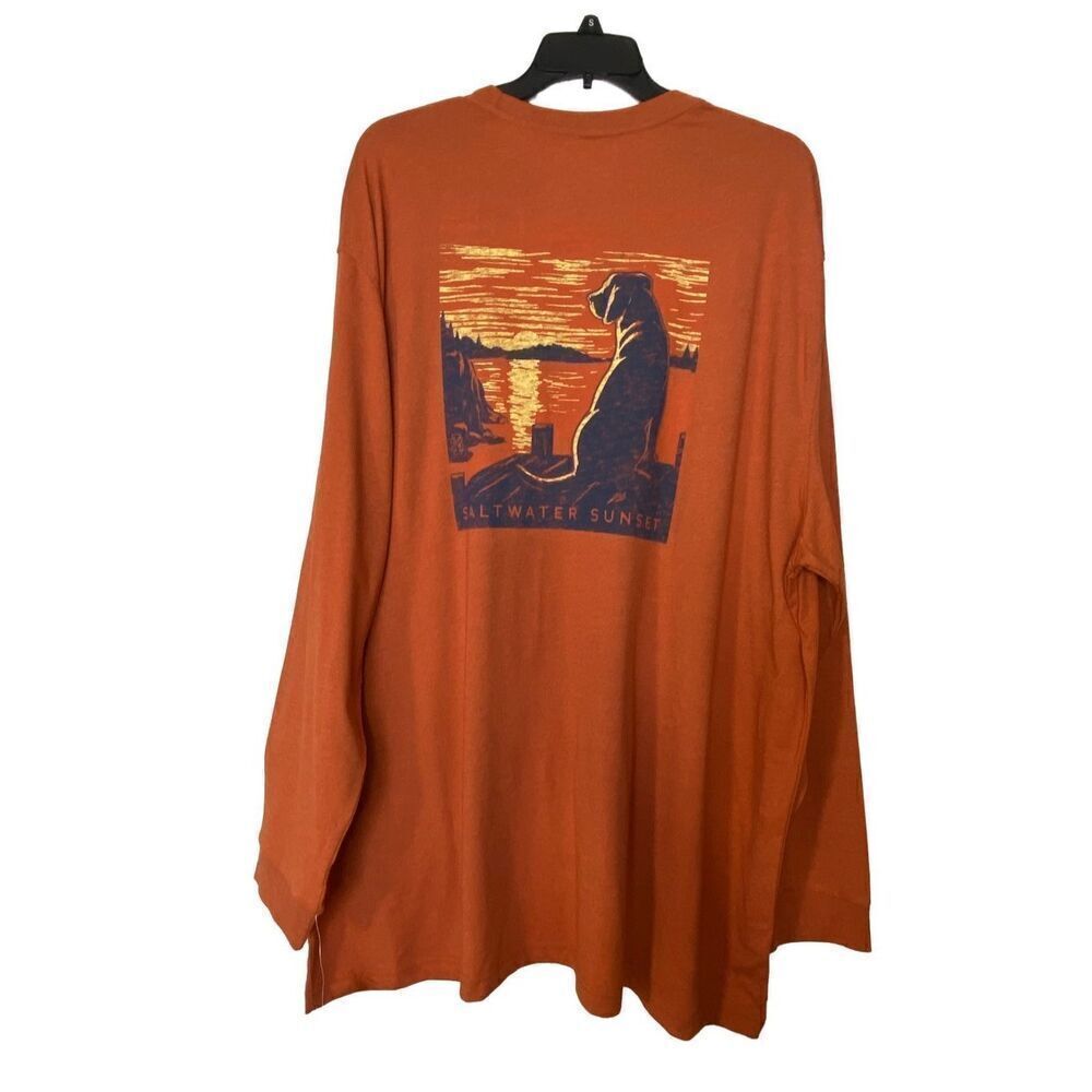 IZOD Mens 4X-LARGE BIG & TALL Saltwater Screen Print Long Sleeve Tee